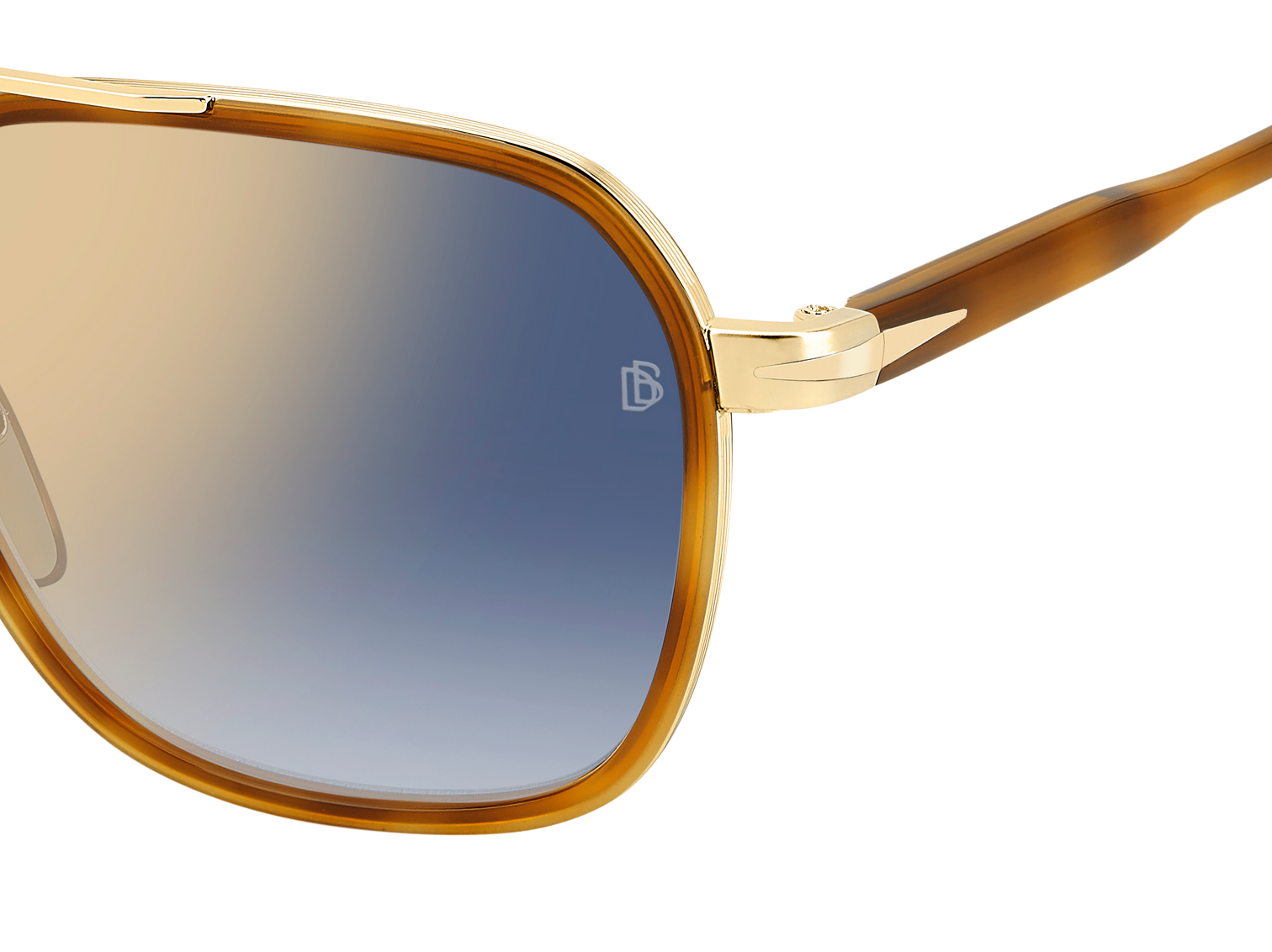 DB 1161/S - Brown Havana Gold - Blue Shaded Gold Mirror