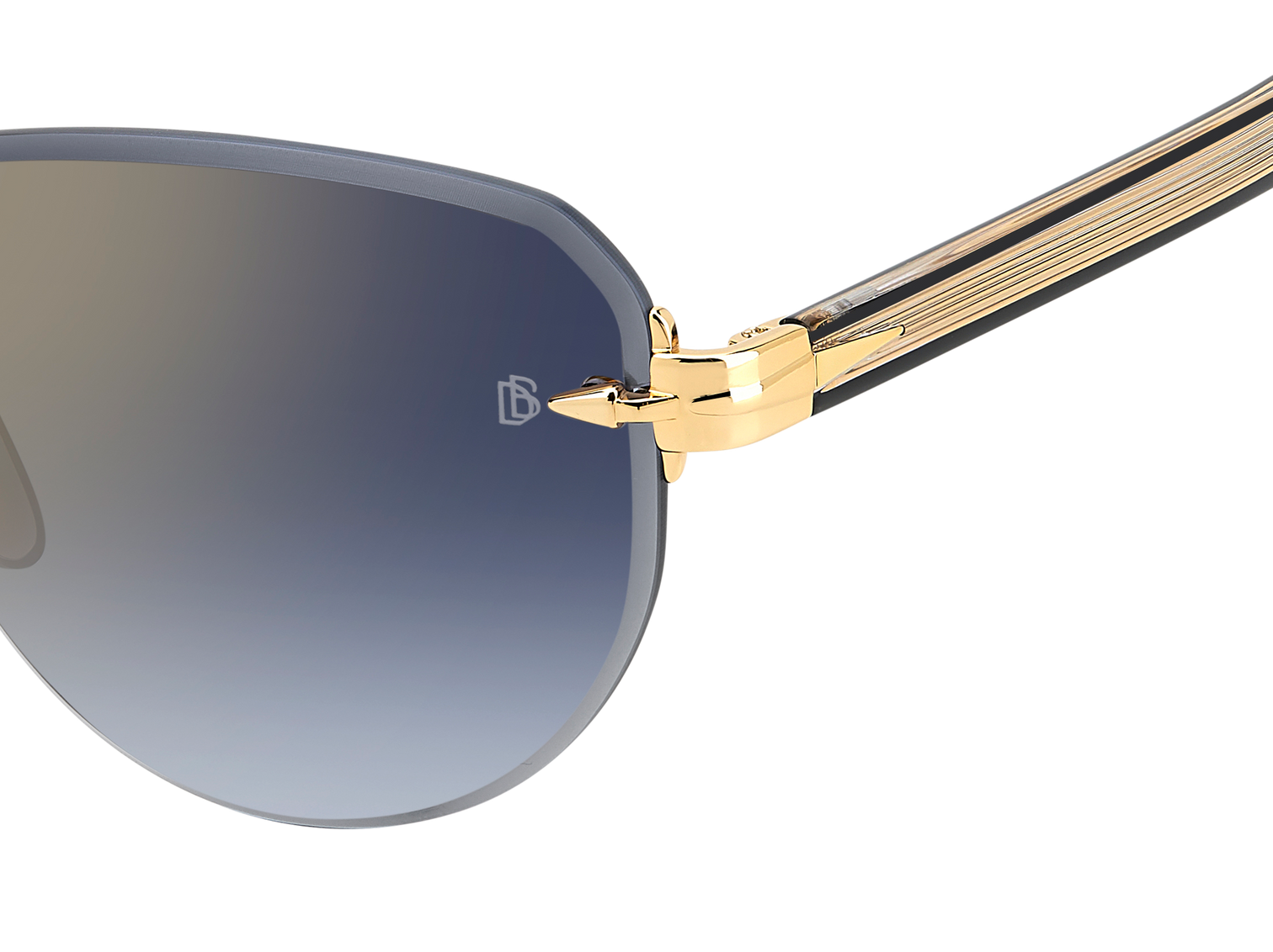 DB 7144/S - Gold Black_ - Blue Shaded Gold Mirror